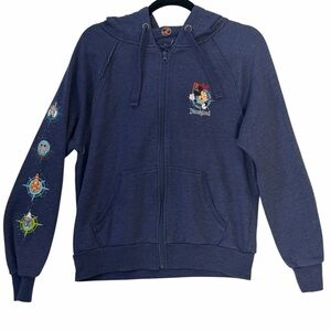 Disney Navy Zip Hoodie with Mickey Disneyland Patch